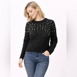 🖤 NWT! Lush Pearl Cable Knit Sweater
